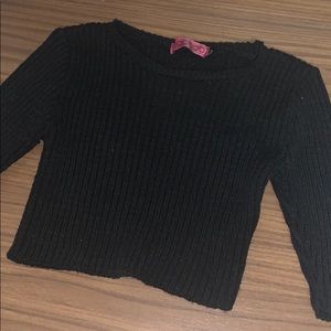 Black Crop Top Sweater
